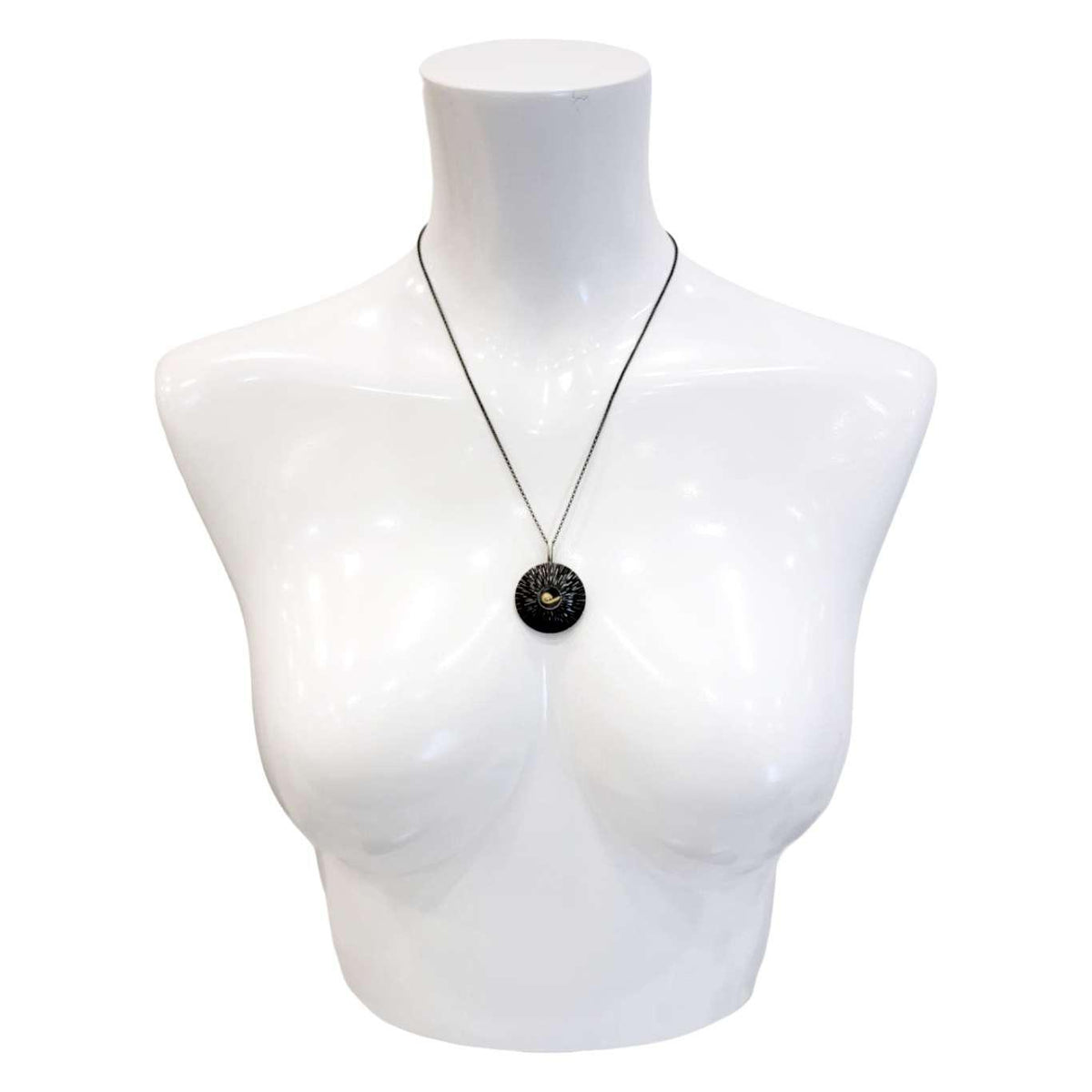 Necklace - OOAK Diamond Swirl Pendant in Sterling Silver and 18k Gold by Susan Mahlstedt