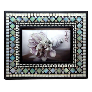 Picture Frame - 5x7in Mosaic Frame in Sea Sparkle by Zetamari Mosaic Artworks