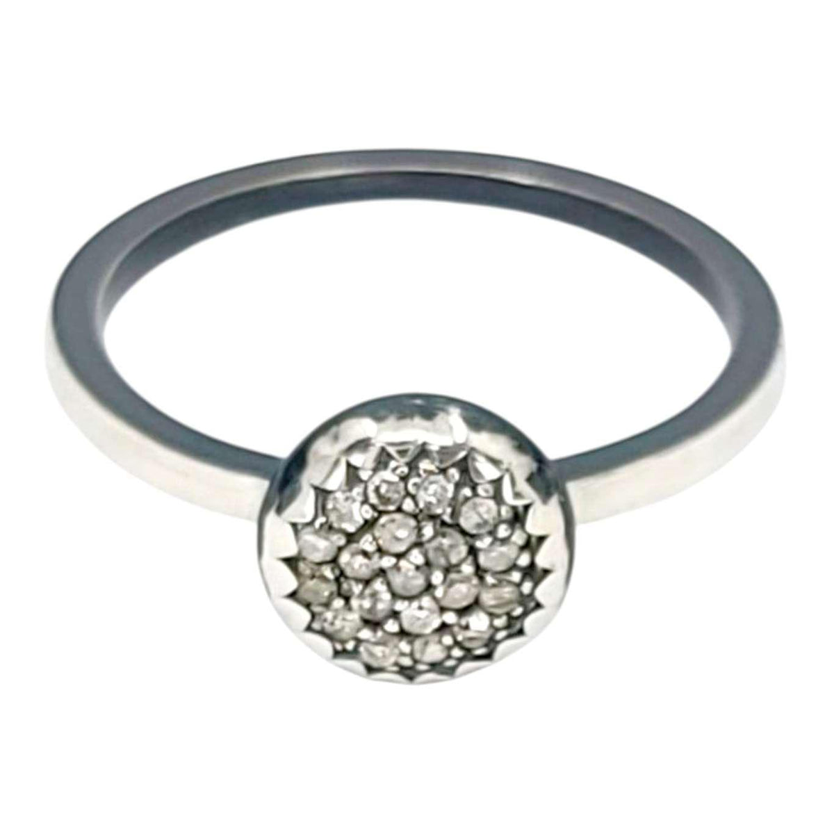 Ring - Size 8 - 8mm Pave Diamond Notched Band (Sterling Silver, Diamond) by 314 Studio