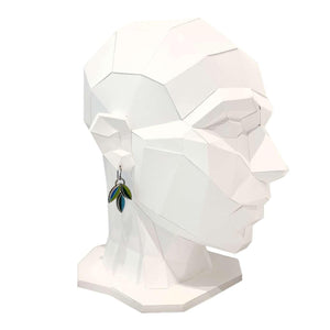 Earrings - Lotus Flower Drops in Blue and Green by Michele A. Friedman