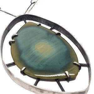 Necklace - Wayfinder Green Imperial Jasper Sterling by Three Flames Silverworks