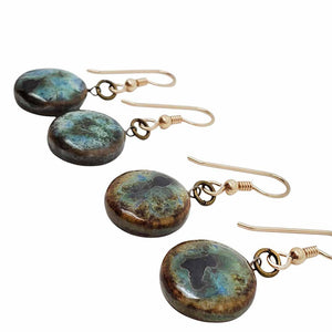 Earrings - Small Circle Drops in Earth by Dandy Jewelry