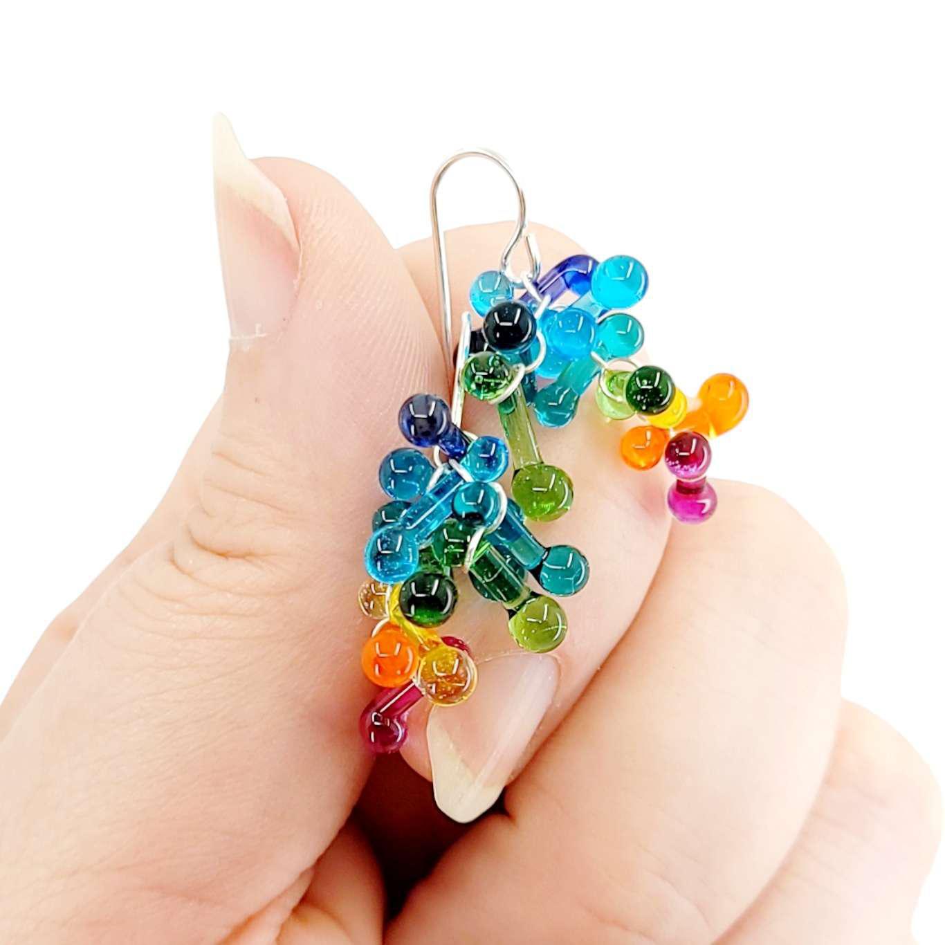 Earrings - Short Rosetti Glass Clusters in Playa by Krista Bermeo Studio