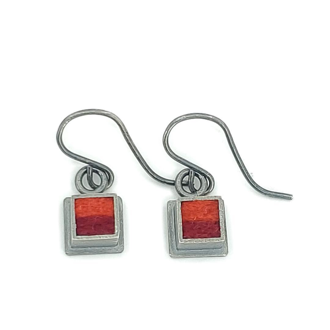 Earrings - Mini Squares (Hot) by Michele A. Friedman