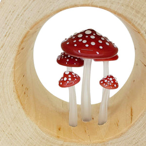 Lamp - Small Birch Circle (Red Mushrooms) by Sage Studios