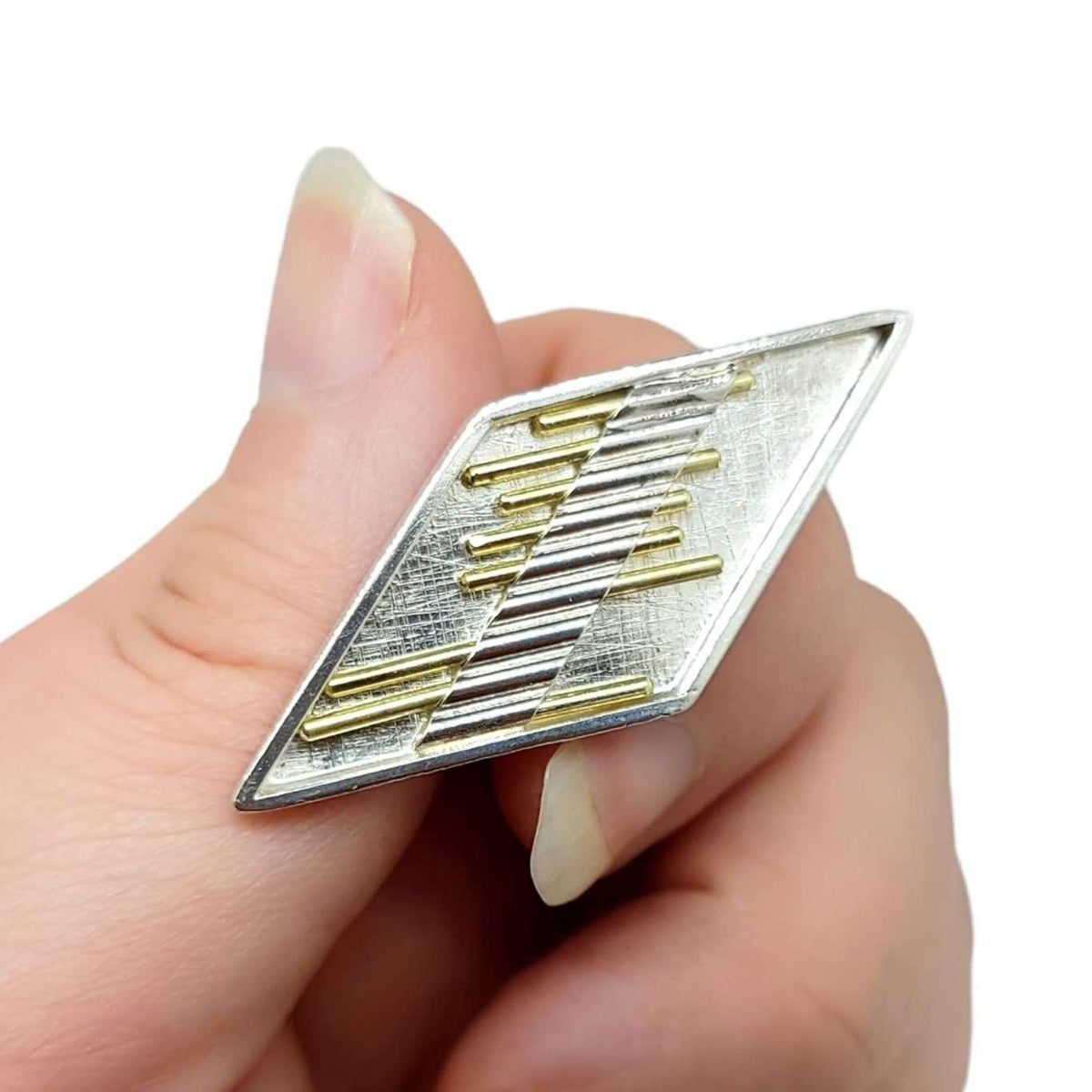 Cufflinks - Chevron in Bright Sterling Silver and 18k Yellow Gold by Dana C. Fear