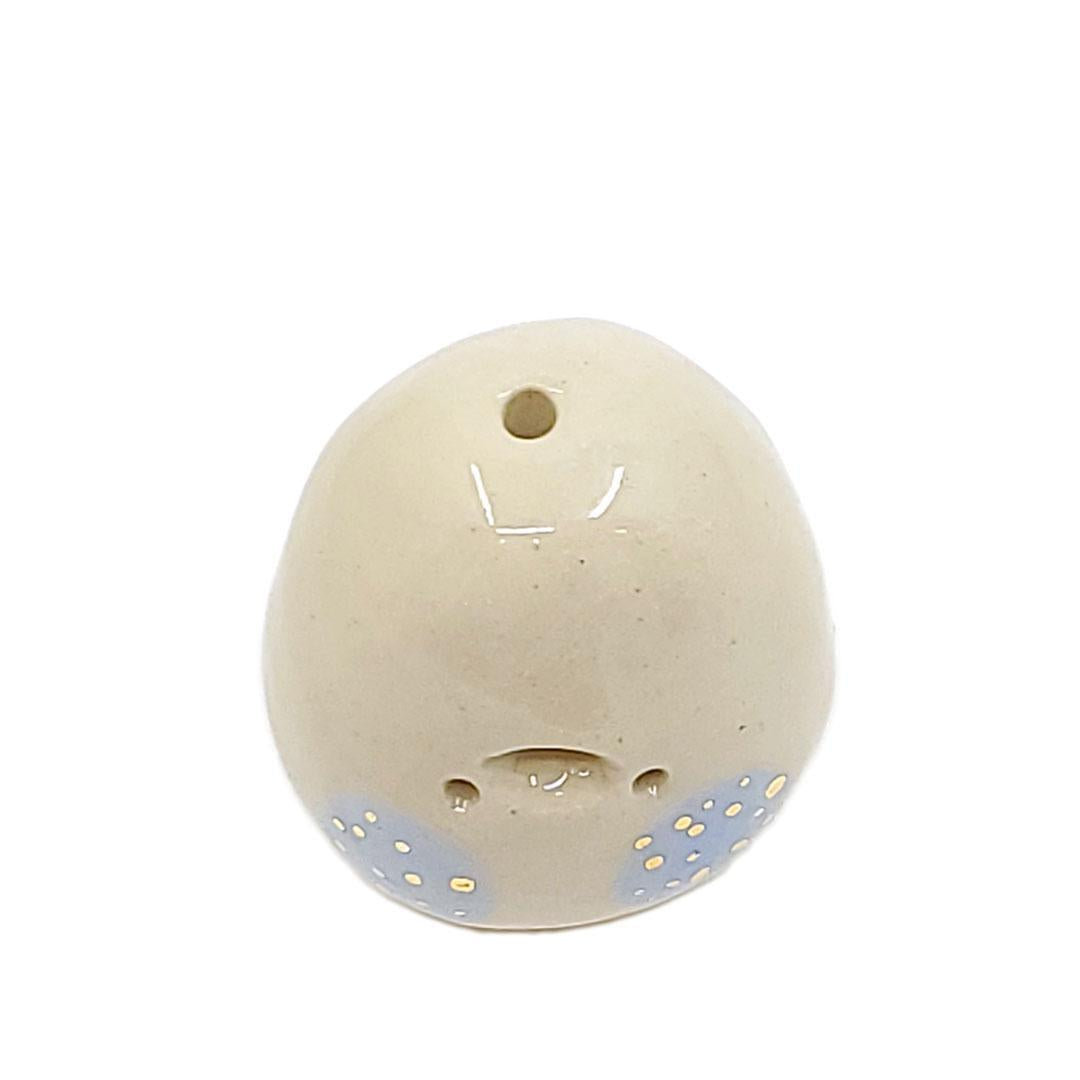 Figurine - Lucky Potato Bud Vase (Single Hole, Sky Blue Cheeks) by The Pottery Parade