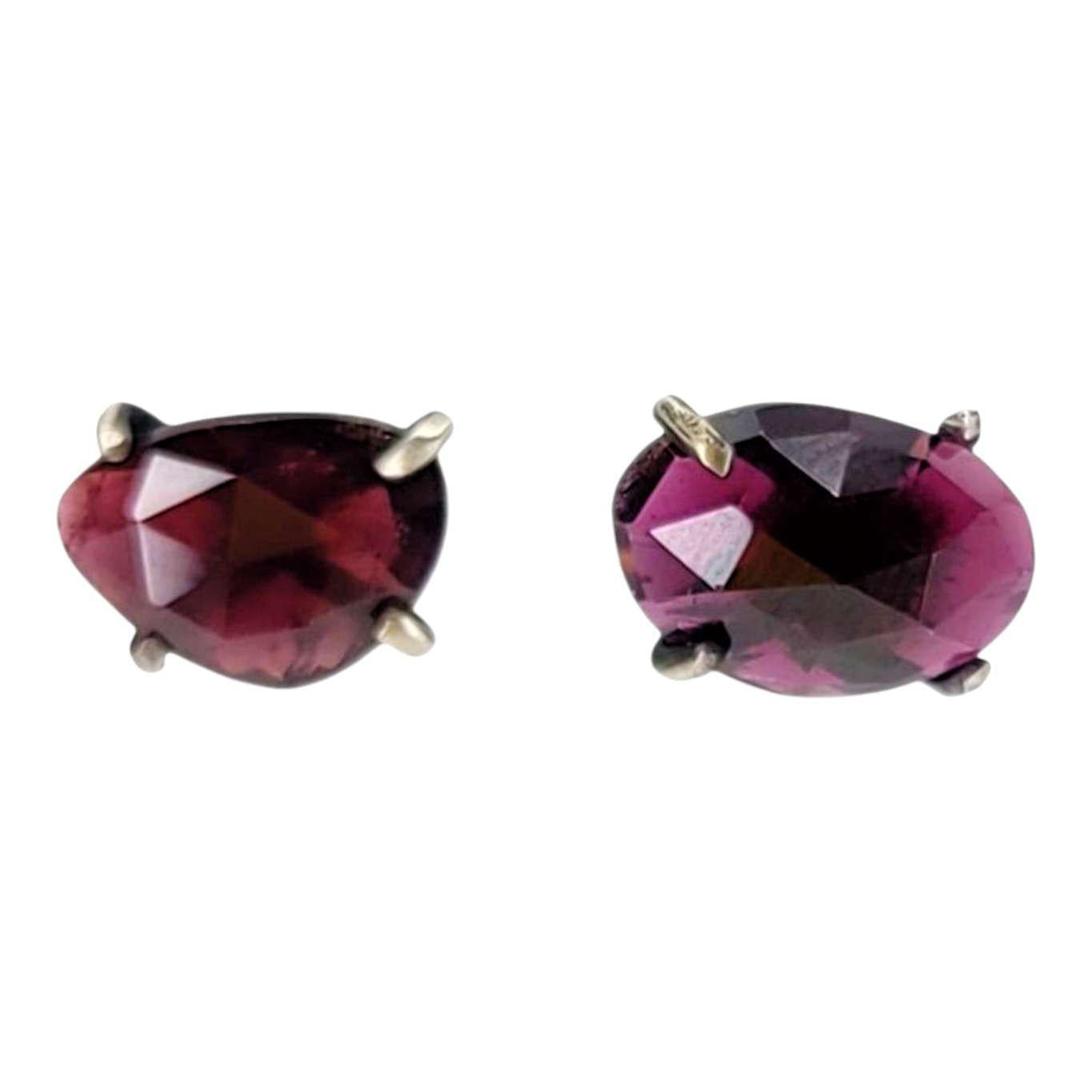 Earrings - Celeste Studs (Garnet) by Three Flames Silverworks