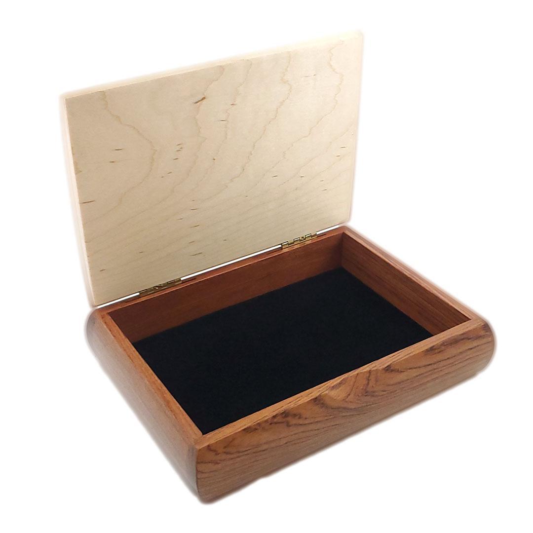 Jewelry Box - Small Tranquility Box (Bubinga, Curly Maple) by Mikutowski Woodworking