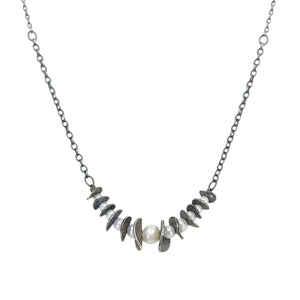 Necklace - Spaced Lilypad Arc (Pearl) by Calliope Jewelry