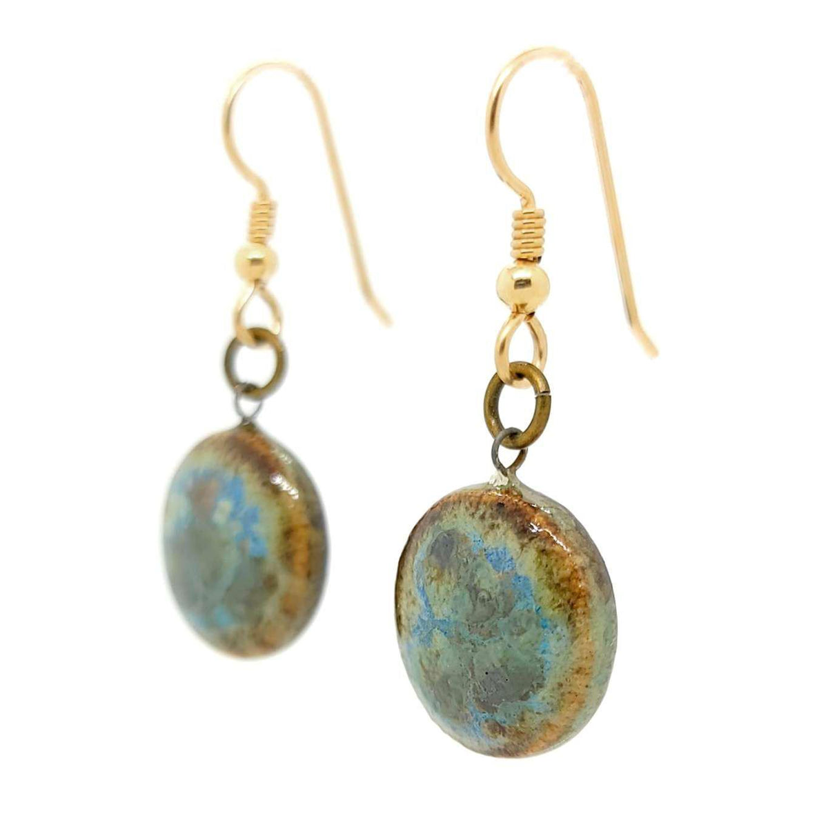 Earrings - Small Circle Drops in Earth by Dandy Jewelry