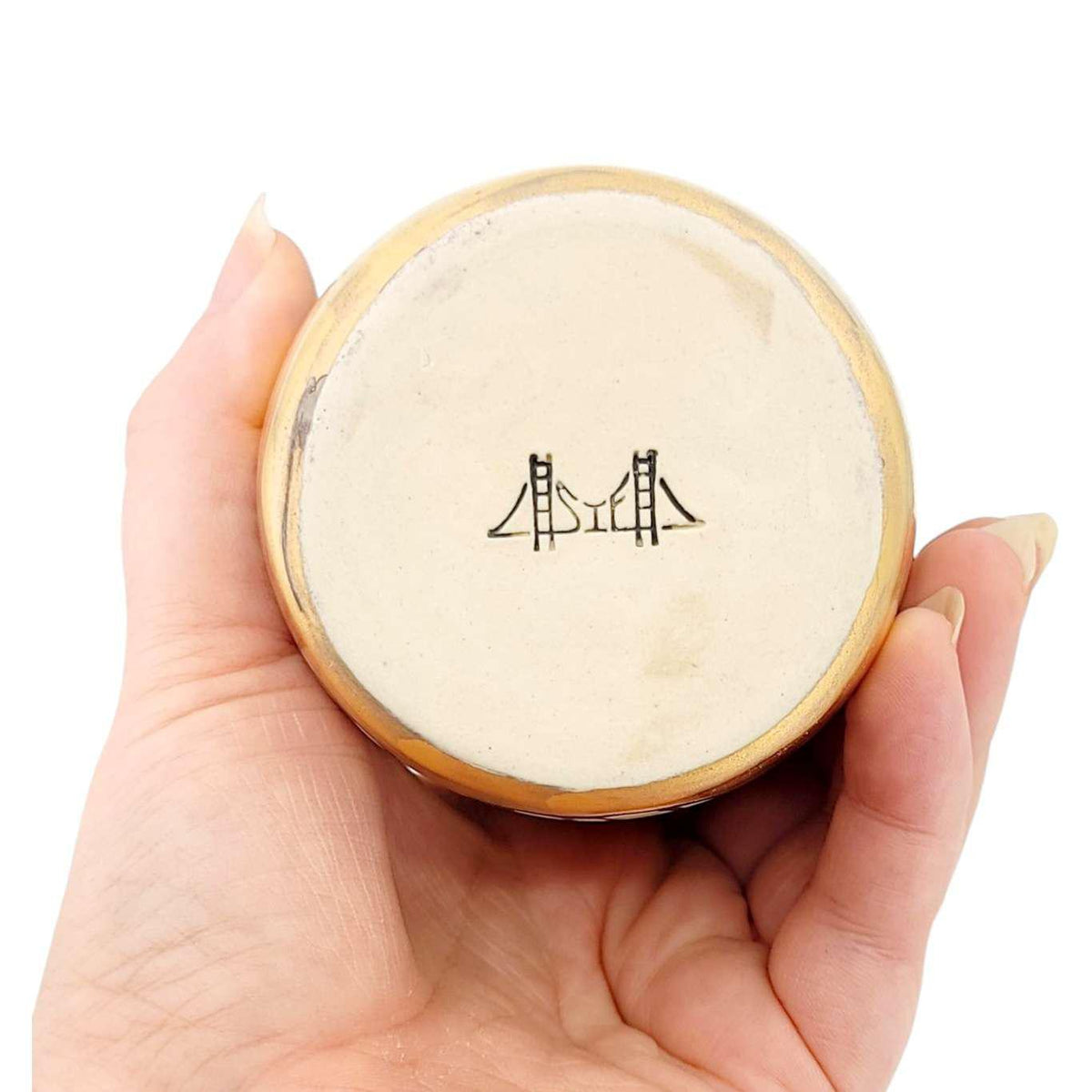 Vessel - Floral Tumbler or Vase with 22k Gold Solid Background (B) by Hsieh Clay SF