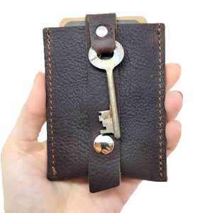 Wallet - Espresso - Key Pop-Up Leather Wallet by Divina Denuevo