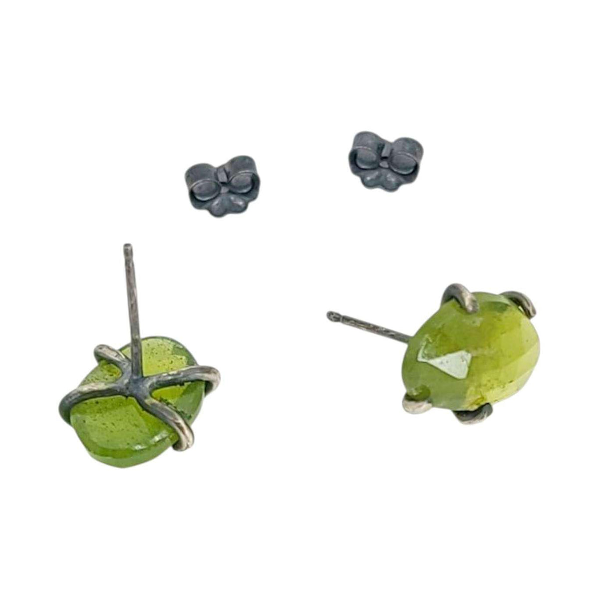 Earrings - Celeste Studs (Vesuvianite) by Three Flames Silverworks