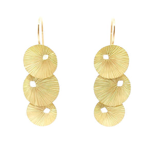Earrings - Triple Textured Discs in 18k Bi-metal by Susan Mahlstedt