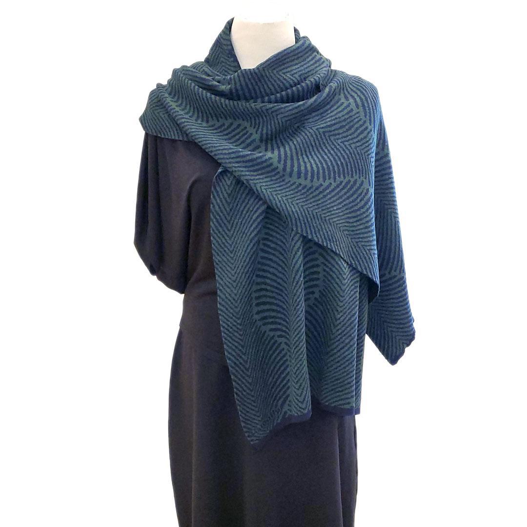 Wrap - Forest Fern in Hunter and Navy by Liamolly