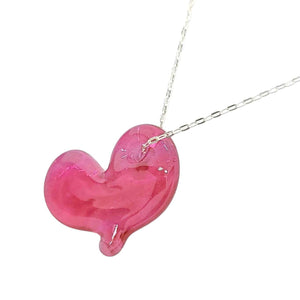 Necklace - Hole in My Heart in Hot Pink by Krista Bermeo Studio