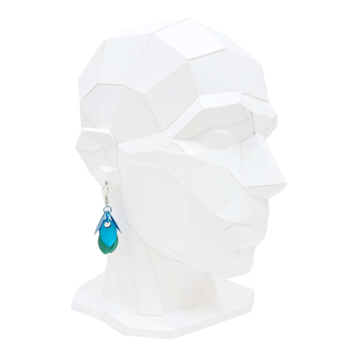 Earrings - Short Leafy Cascade (Winter Mint) by Rebeca Mojica