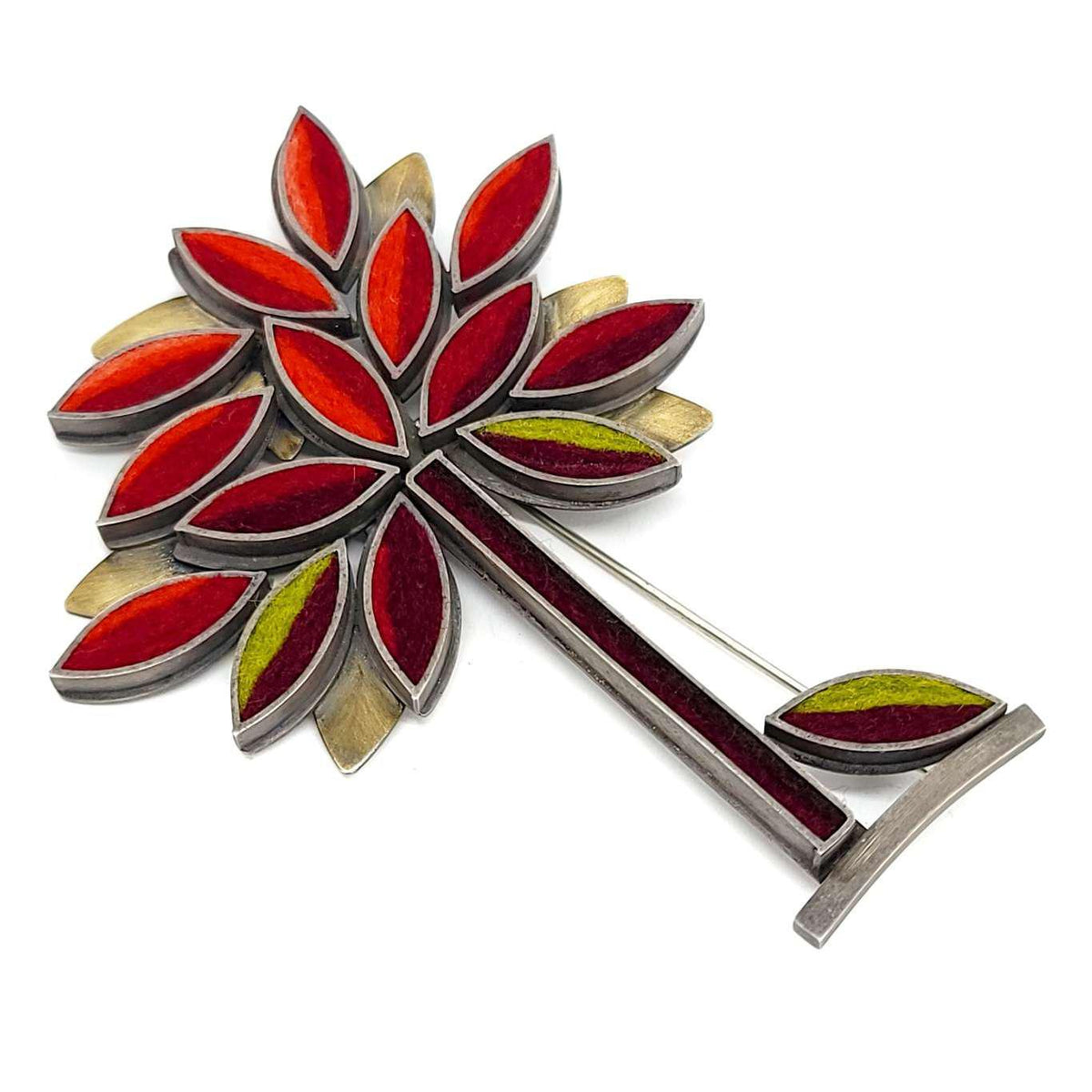 Brooch Pin - Autumn Perfect Tree in Hot Earth by Michele A. Friedman