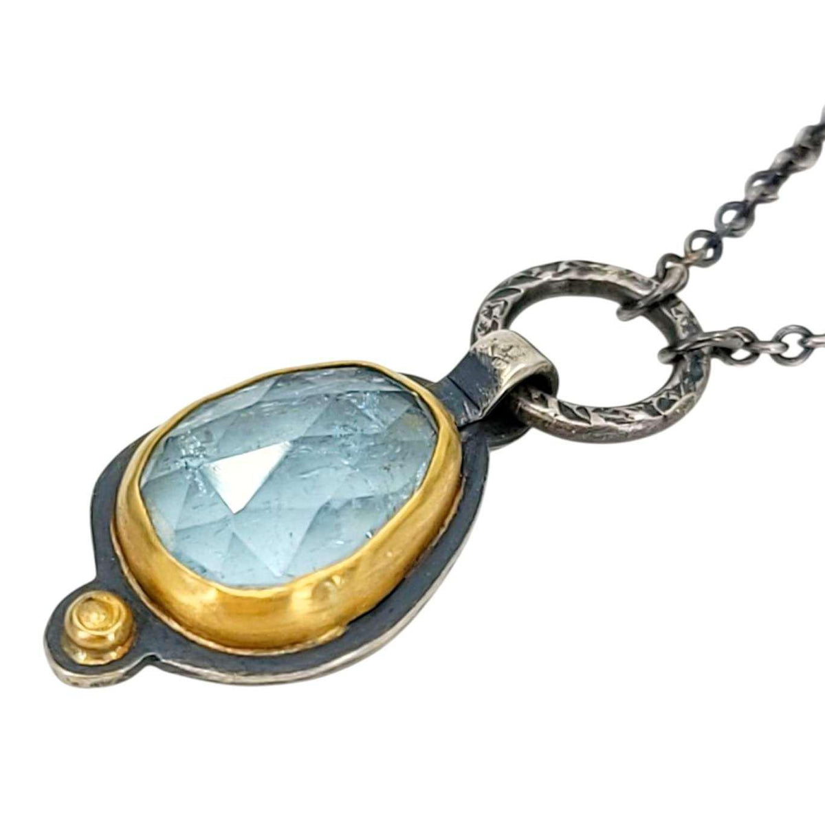 Necklace - OOAK Aquamarine Pendant in Mixed Metals by Allison Kallaway