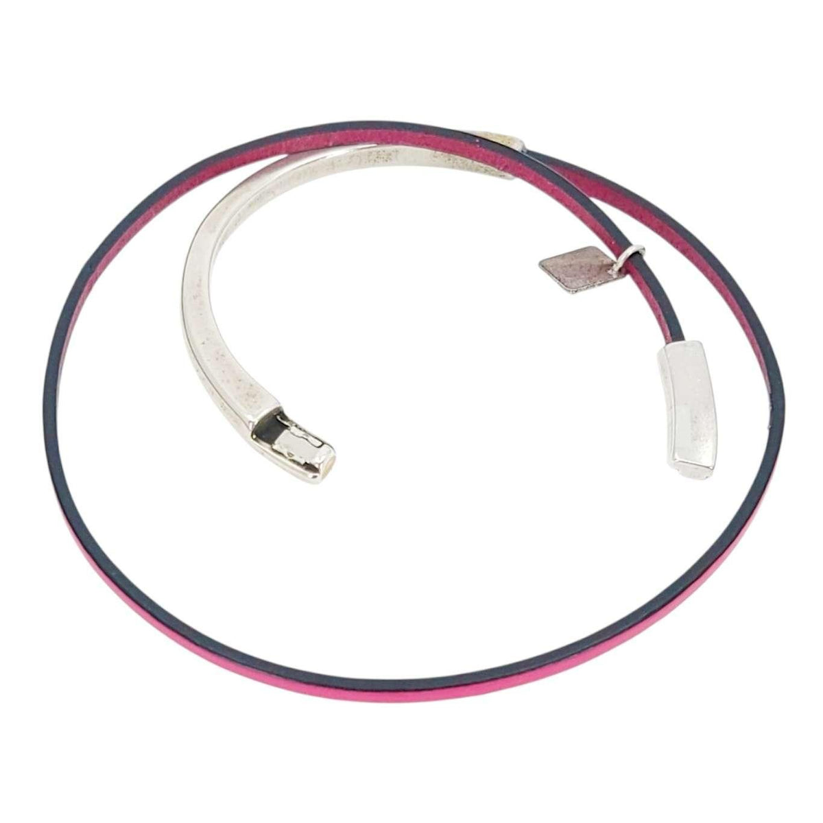 Bracelet - Hot Pink Leather Skinny Breakaway (Assorted Metals) by Diana Kauffman Designs