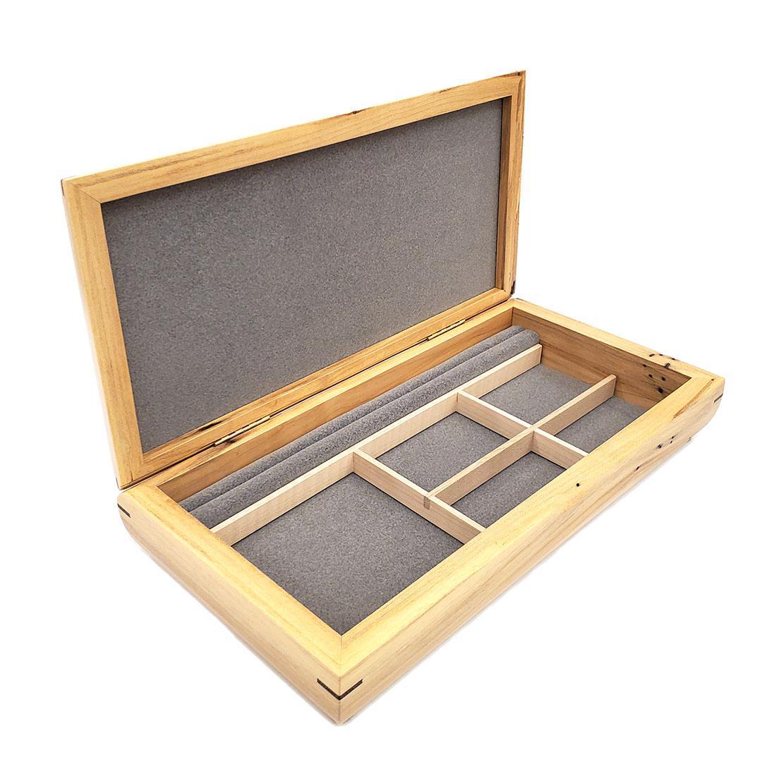 Jewelry Box - Large Valet Box (Tamo Ash, Spalted Maple) by Mikutowski Woodworking