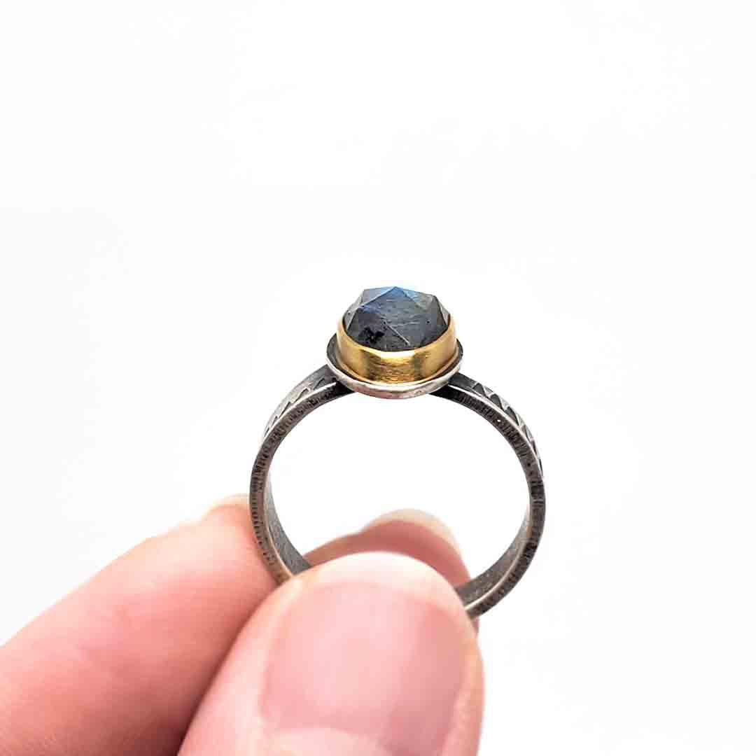 Ring - Size 9.25 - OOAK Labradorite Ring in Mixed Metals by Allison Kallaway