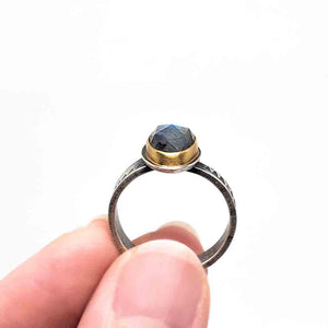 Ring - Size 9.25 - OOAK Labradorite Ring in Mixed Metals by Allison Kallaway