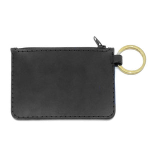 Wallet – Perforated Leather Coin Purse with Zipper (Black or Tan) by Woolly Made