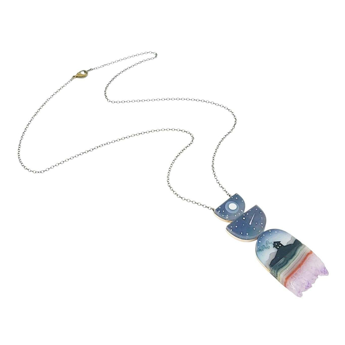 Necklace - Starry Home Crystal (Gunmetal) by Fernworks