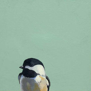 Wall Art - Chickadee on 6in x 6in Wood Panel by The Mincing Mockingbird