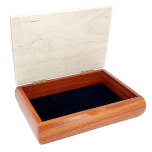 Jewelry Box - Small Tranquility Box in Padauk and Curly Maple by Mikutowski Woodworking