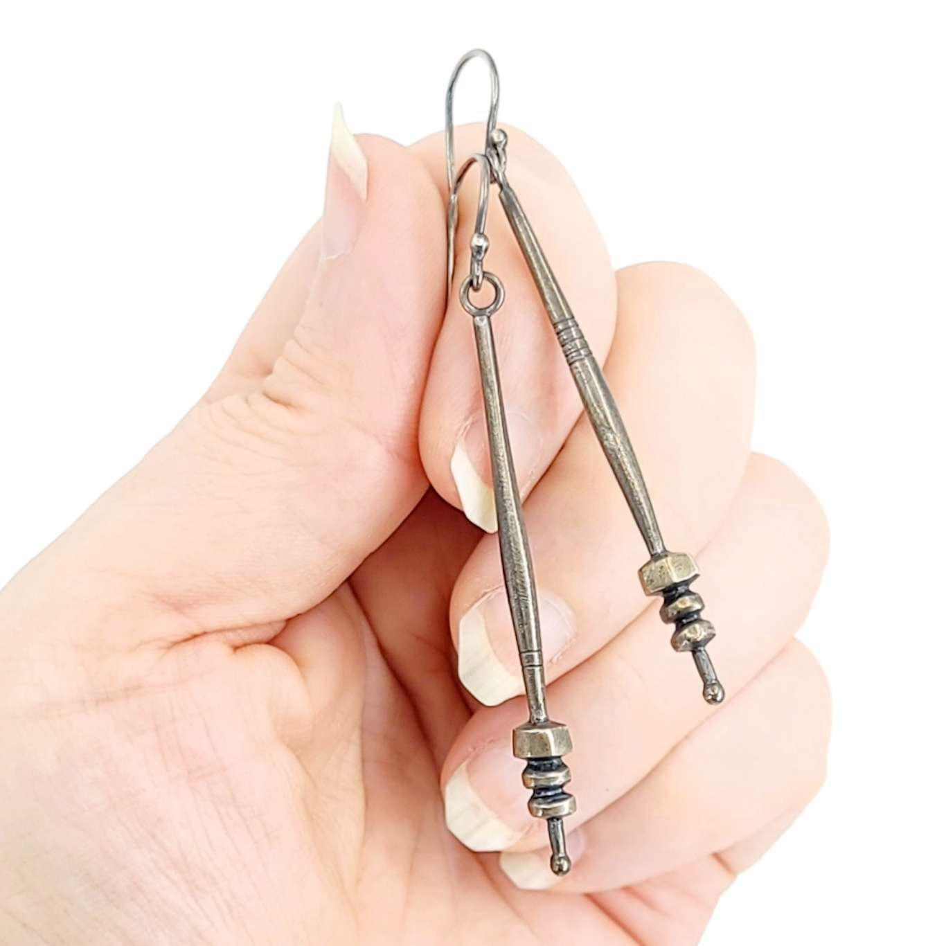 Earrings - Long Architectural Dangles by Taviametal