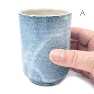 Cup - Large Blue Shigaraki-yaki by Asemi Co.