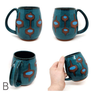 Mug - Mid-Century Modern in Teal and Turquoise by Fern Street Pottery