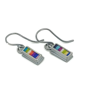 Earrings - Tiny Rectangle Drops (Multicolor) by Michele A. Friedman