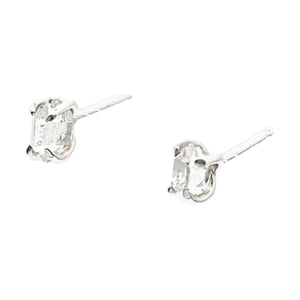 Earrings - Classic 5-6mm Herkimer Studs in Bright Sterling Silver by Storica Studio