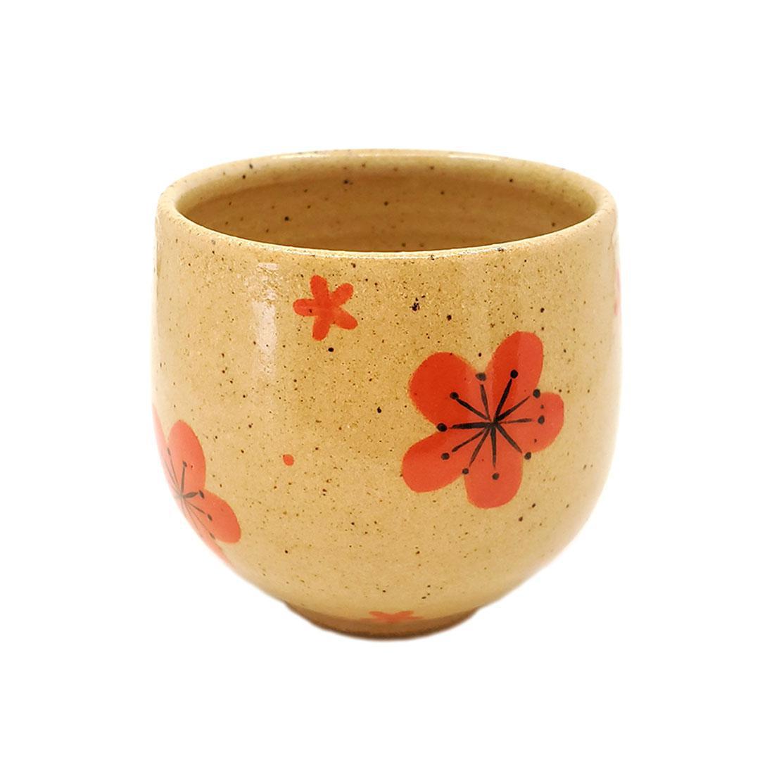 Cup - Decorated Teacup (Red Floral) by Jennifer Fujimoto