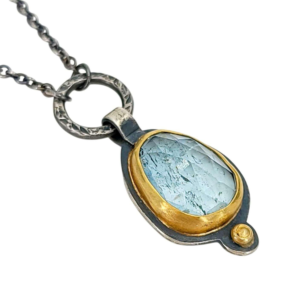 Necklace - OOAK Aquamarine Pendant in Mixed Metals by Allison Kallaway