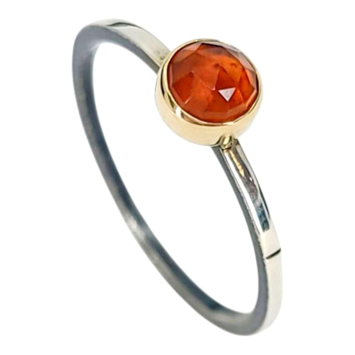 Ring - Size 7 - 5mm Garnet Notched Band (14k Gold, Sterling Silver, Garnet) by 314 Studio