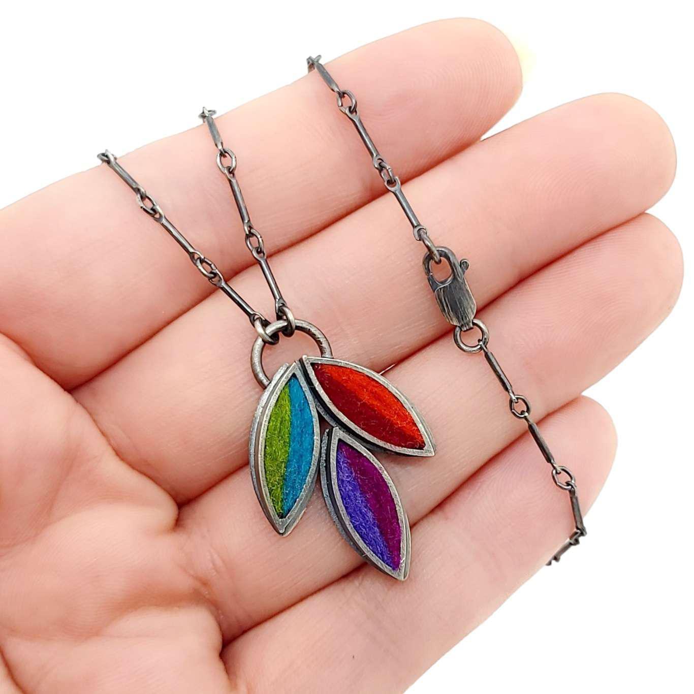 Necklace - Lotus Flower in Multicolor by Michele A. Friedman