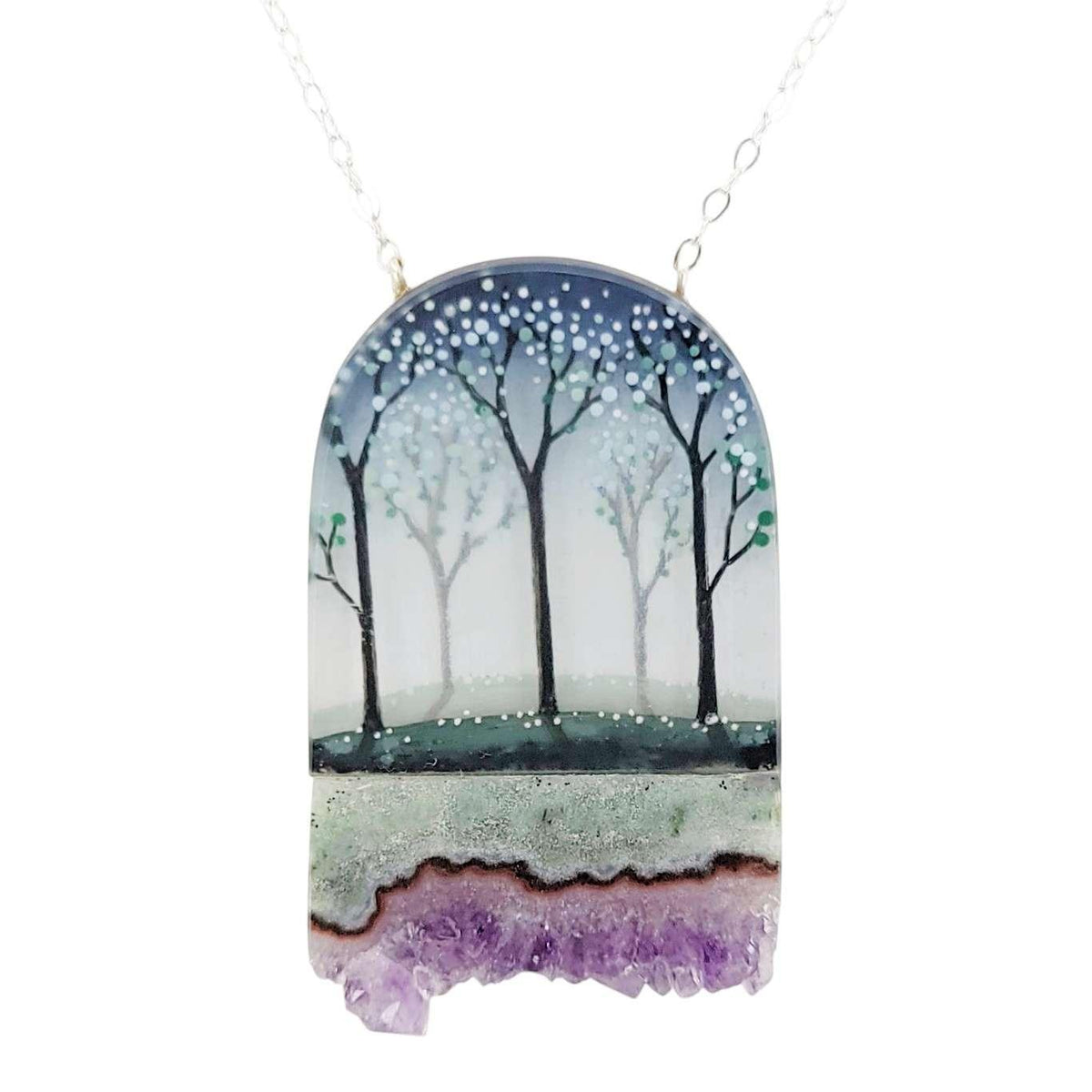 Necklace - Forest Crystal (Sterling Silver) by Fernworks