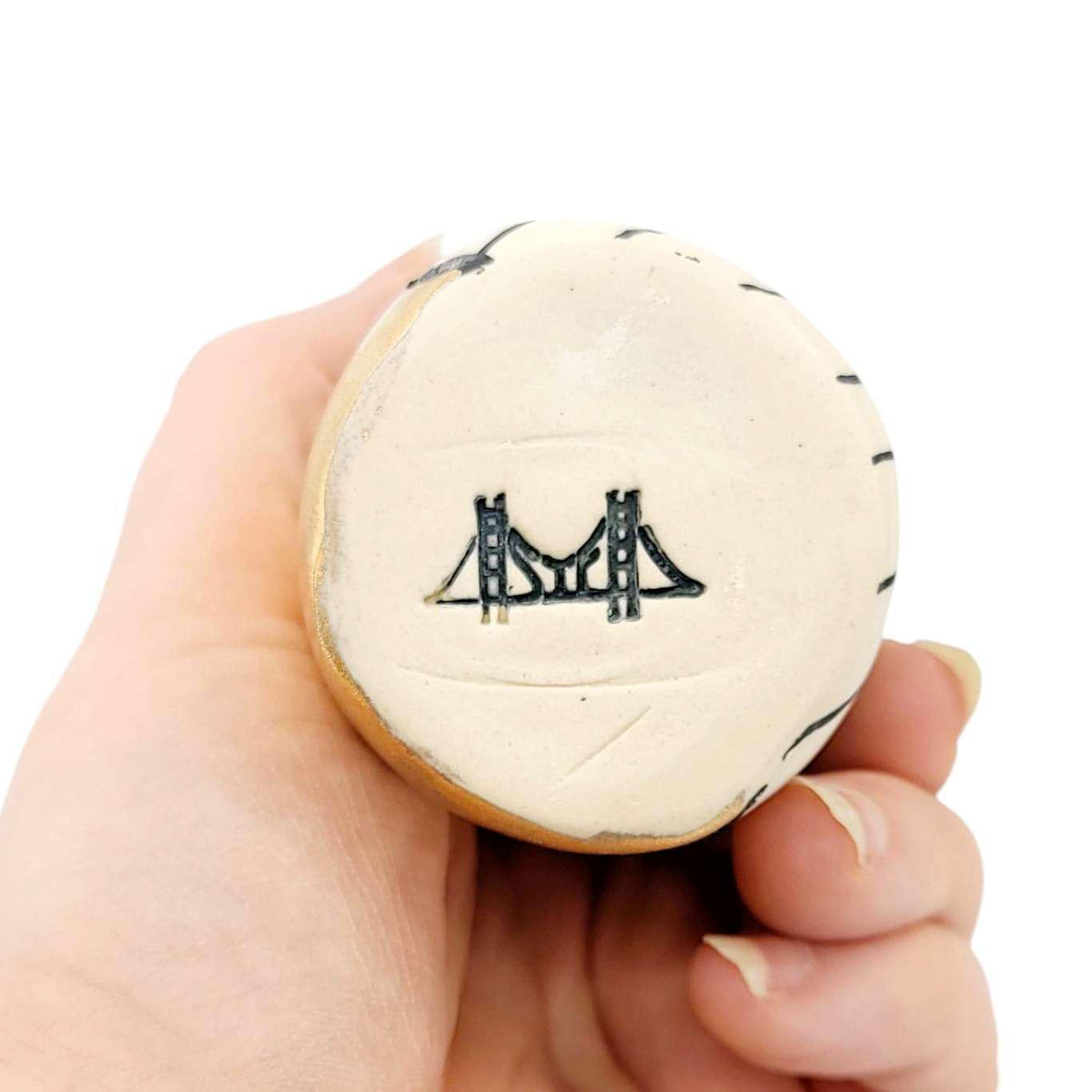 Vase - 4in Floral Cylinder with 22k Gold Solid Background (B) by Hsieh Clay SF