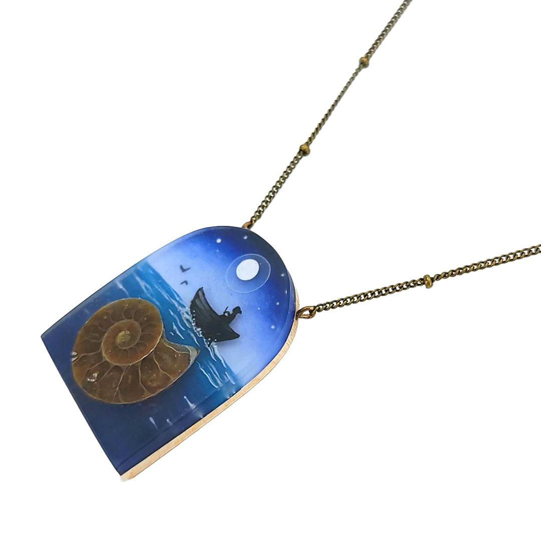 Necklace - Forgotten Seas Ammonite (Boat) by Fernworks