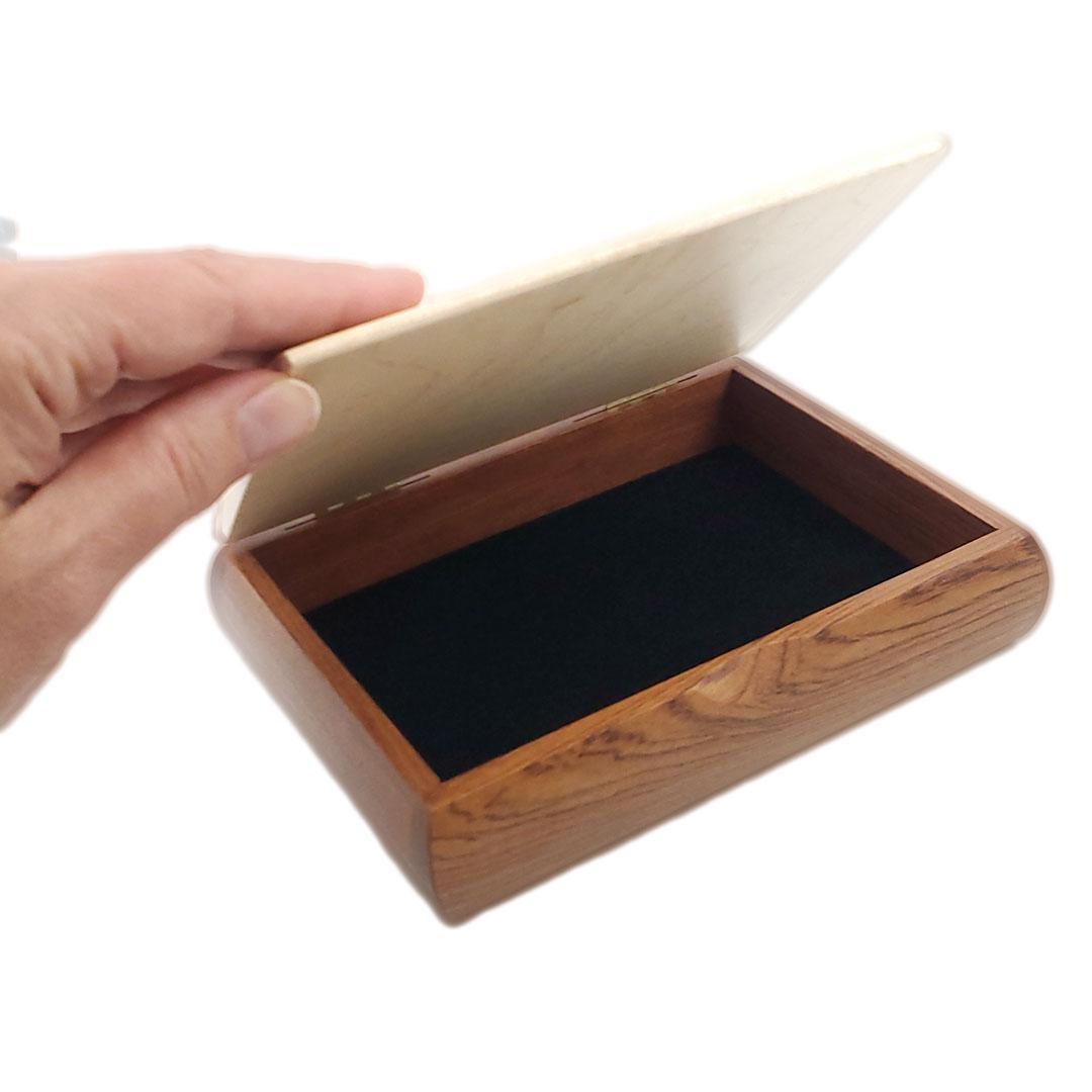 Jewelry Box - Small Tranquility Box (Bubinga, Curly Maple) by Mikutowski Woodworking