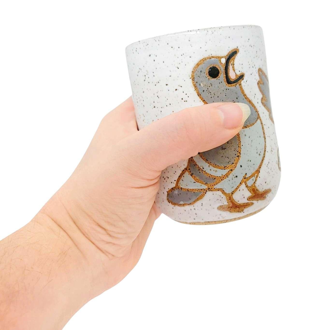 Cup - 8oz Tumbler (Pigeons) by Annie’s Potteries