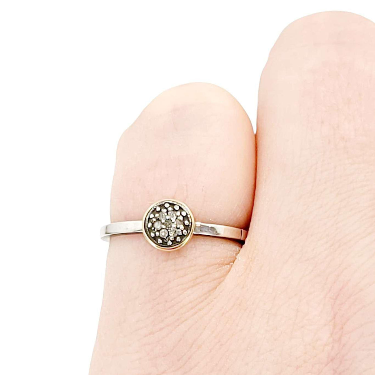 Ring - Size 7 - 6mm Pave Diamond Notched Band (14k Gold, Sterling Silver, Diamond) by 314 Studio