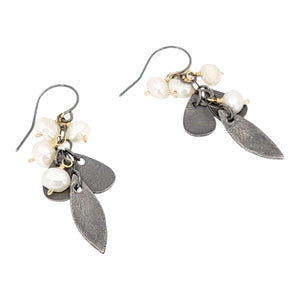 Earrings - Lilypad Petals (Freshwater Pearl) by Calliope Jewelry