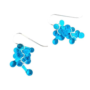 Earrings - Short Rosetti Clusters in Aqua by Krista Bermeo Studio