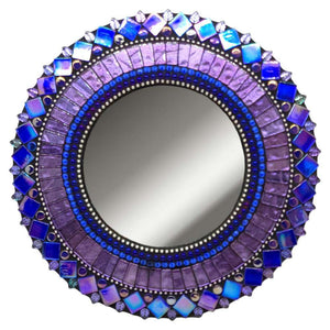 Mirror - 10in Round Mosaic in Magic Purples by Zetamari Mosaic Artworks